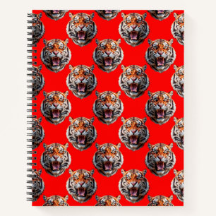 Tigermuster-Design Rot Notizblock