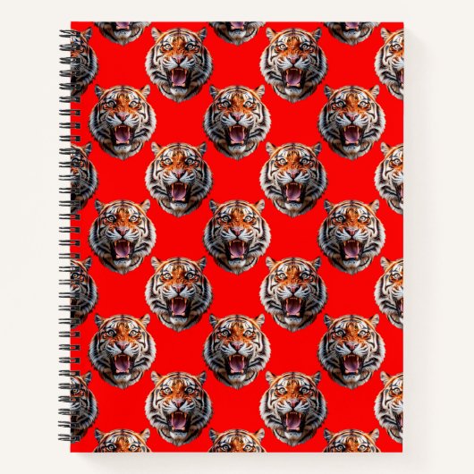 Tigermuster-Design Rot Notizblock (Vorderseite)