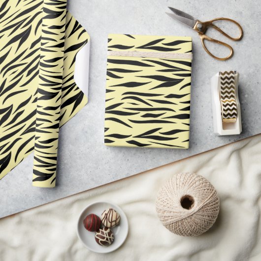 Tigermuster für Babyduschen gelb Nahtlos Geschenkpapier (Kunsthandwerk)