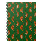 Tigermuster mit grünem Hintergrund Notizblock (Vorderseite)