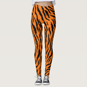 Tigermuster-Safari-Katze Orange Schwarze Streifen Leggings