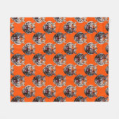 Tigermusterdesign Orange Fleecedecke (Vorderseite (Horizontal))