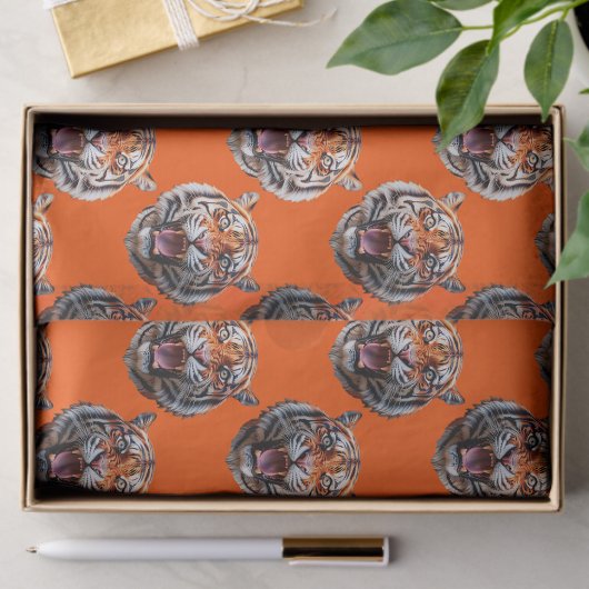 Tigermusterdesign Orange Seidenpapier