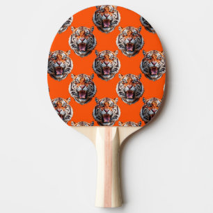 Tigermusterdesign Orange  Tischtennis Schläger