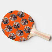 Tigermusterdesign Orange Tischtennis Schläger (Seitenansicht)