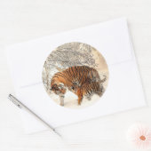 Tigermutter Runder Aufkleber (Umschlag)