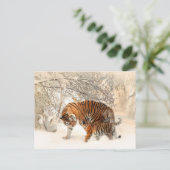 Tigermutter und Babypostkarte Postkarte (Stehend Vorderseite)