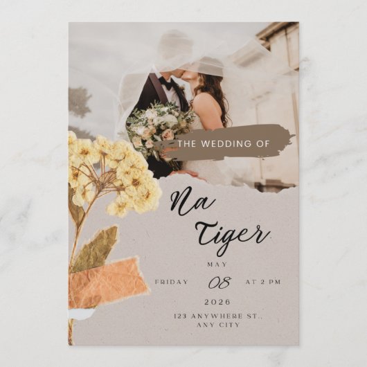 TigerNa Romantic Botanical Flat Card (Vorderseite)