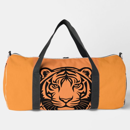 Tigeroptik in Orange und Schwarz Duffle Bag (Vorderseite)