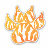 Tigerpaw mit Aquarellfarbe - Eigener Druck Aufkleber (Vorderseite)