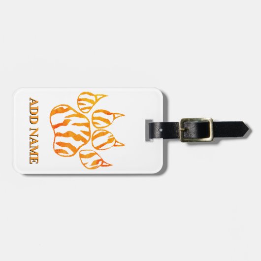 Tigerpaw mit Aquarellfarbe - Eigener Druck Gepäckanhänger (Vorderseite horizontal)