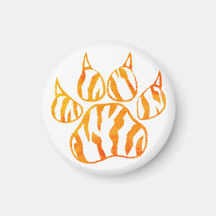 Tigerpaw mit Aquarellfarbe - Eigener Druck Magnet
