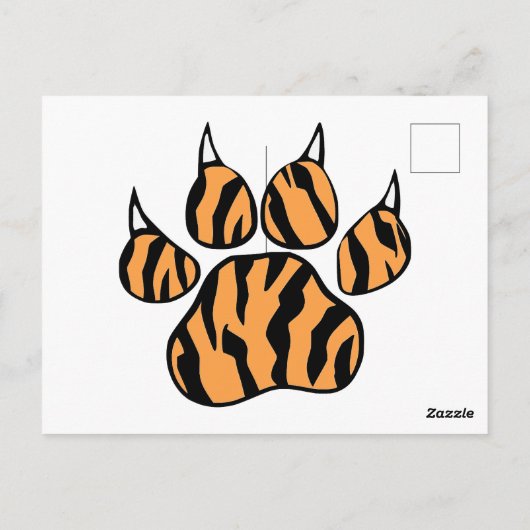 Tigerpaw mit Aquarellfarbe - Eigener Druck Postkarte (Rückseite)