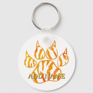 Tigerpaw mit Aquarellfarbe - Eigener Schlüsselanhä Schlüsselanhänger