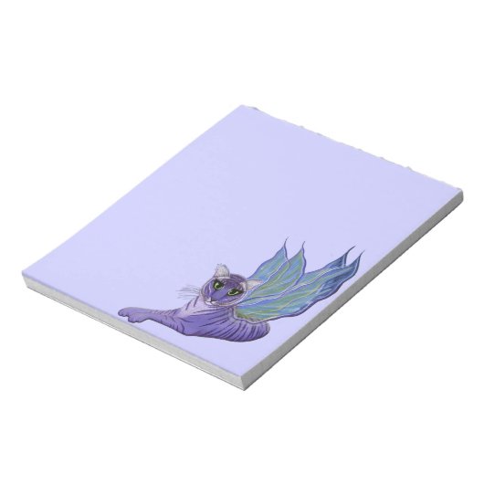 Tigerpixie Fairy Tiger Fantasy Cat Art Notepad Notizblock (Rotiert)