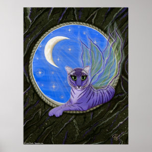 Tigerpixie Fairy Tiger Fantasy Cat Art Print Poster