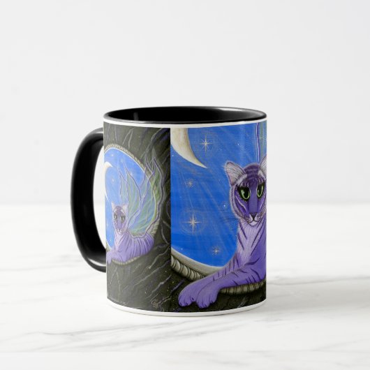 Tigerpixie feenhafter Tiger-lila Tasse (Vorderseite Links)