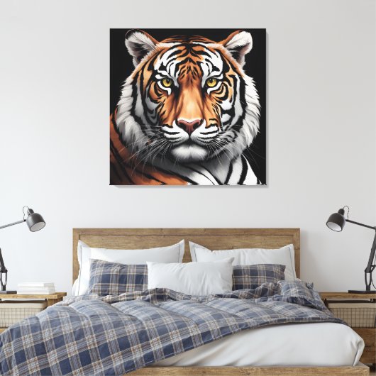 Tigerportrait Leinwanddruck (Insitu (Schlafzimmer))