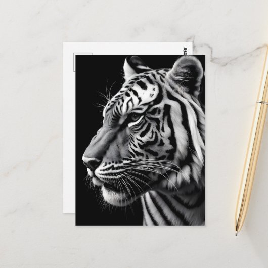 Tigerportrait Postkarte (Vorderseite/Rückseite Beispiel)