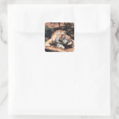 Tigerruhe Quadratischer Aufkleber (Tasche)