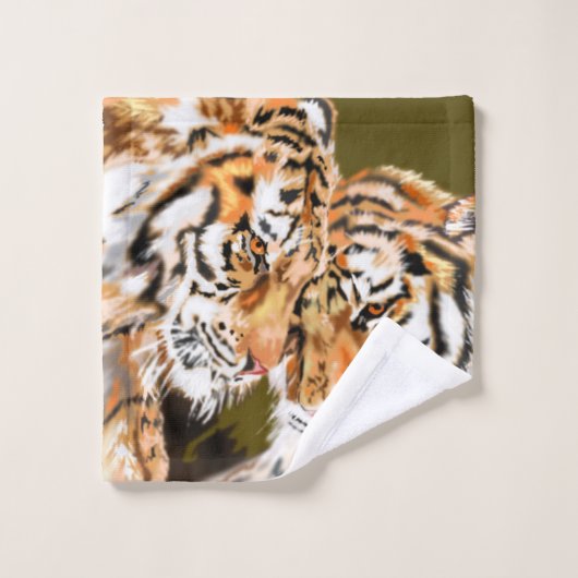 Tigers Badhandtuch Set (Waschlappen)