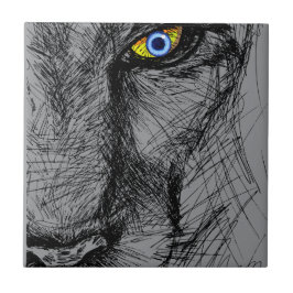 Tigers Blick Keramik Tile Fliese