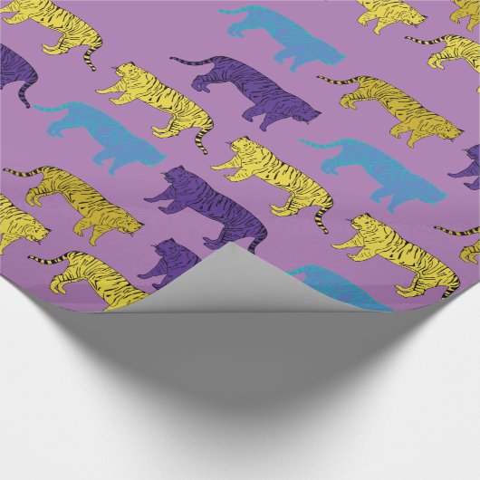 Tigers Digital Art Wrapping Paper Geschenkpapier (Ecke)
