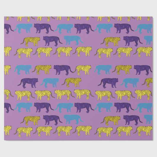 Tigers Digital Art Wrapping Paper Geschenkpapier (Flach)