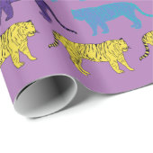 Tigers Digital Art Wrapping Paper Geschenkpapier (Rolleneckpunkt)