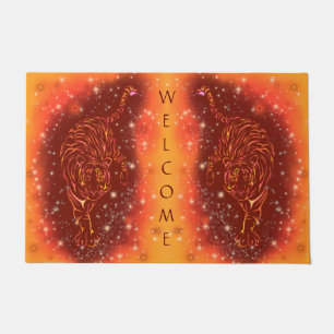 Tigers Doormat Running In Starry Night Welcome Fußmatte