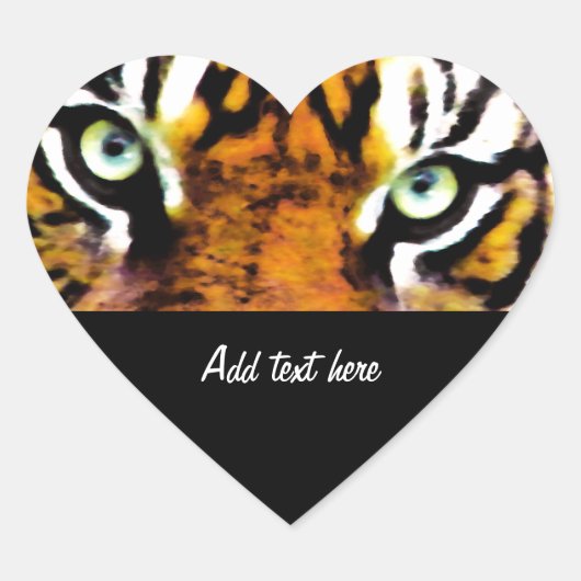 TIGER'S EYE Herz-Aufkleber (Vorderseite)