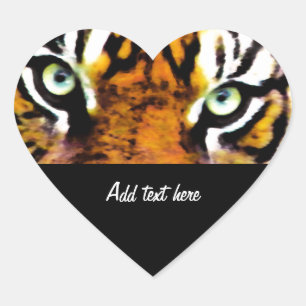 TIGER'S EYE Herz-Aufkleber