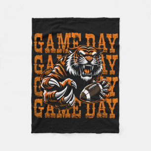 Tigers Football-Spieltag Vintage abgenutzt Schule Fleecedecke
