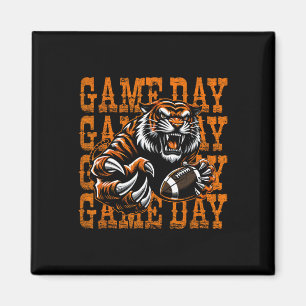 Tigers Football-Spieltag Vintage abgenutzt Schule Magnet