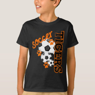 Tigers Fußball-Maskottchen Pfotenabdrücke T-Shirt