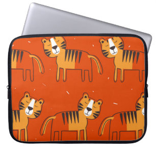 Tigers, handgezeichneter Hintergrund. Farbige naht Laptopschutzhülle