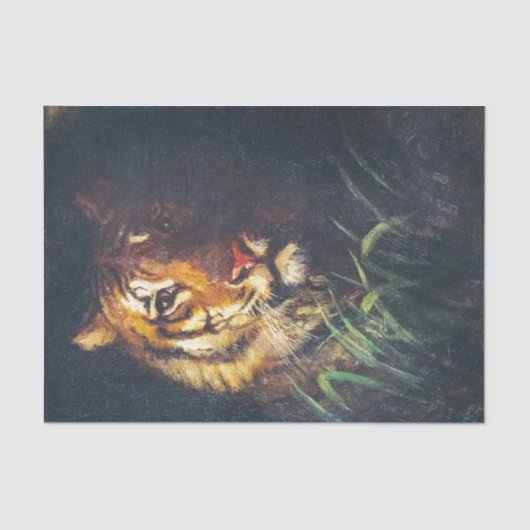 Tiger's Head Gemälde von Abbott Handerson Thayer Seidenpapier (Vorderseite)