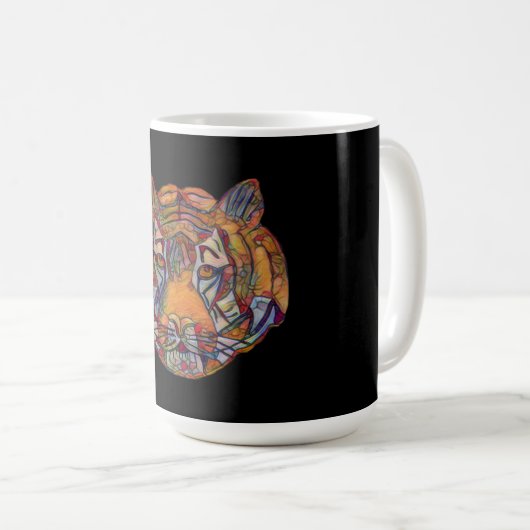 Tigers Head Mousemat Kaffeetasse (VorderseiteRechts)