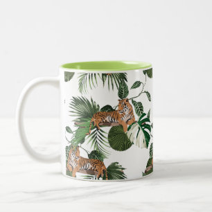 Tigers im Dschungel Zweifarbige Tasse
