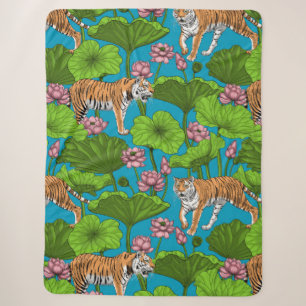 Tigers im rosa Lotus-Teich Sherpadecke