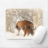 Tigers im Schnee Mousepad (Mit Mouse)