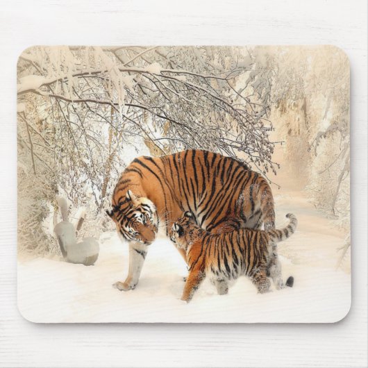 Tigers im Schnee Mousepad (Vorne)