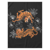Tigers Japanisch Art Style Black Background Tischdecke (Vorderseite)