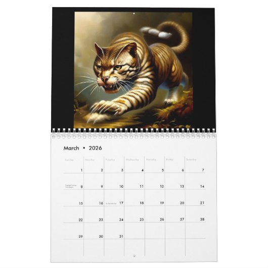 Tigers Kalender (Mär 2026)