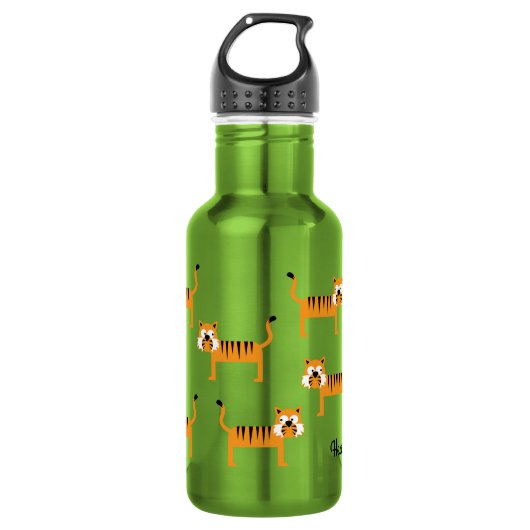Tigers Kinder Big Cats Wasserflasche mit Namen (Vorderseite)