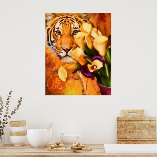 TIGERS LIEBE BLUME POSTER (Küche)