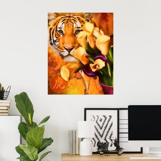 TIGERS LIEBE BLUME POSTER (Heimbüro)