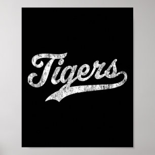 Tigers Mascot T Shirt Vintag Sports Name T-Shirt D Poster