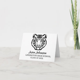 Tigers Maskottchen Schulabschluss Dankeskarte