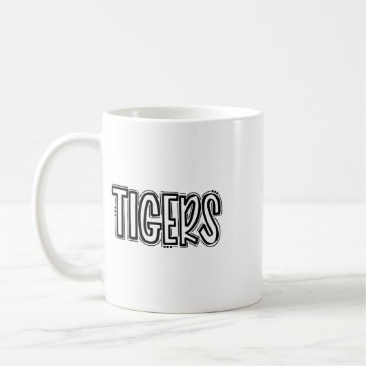 Tigers Schwung Schulgeist Orange Schwarzer Fußll S Kaffeetasse (Links)